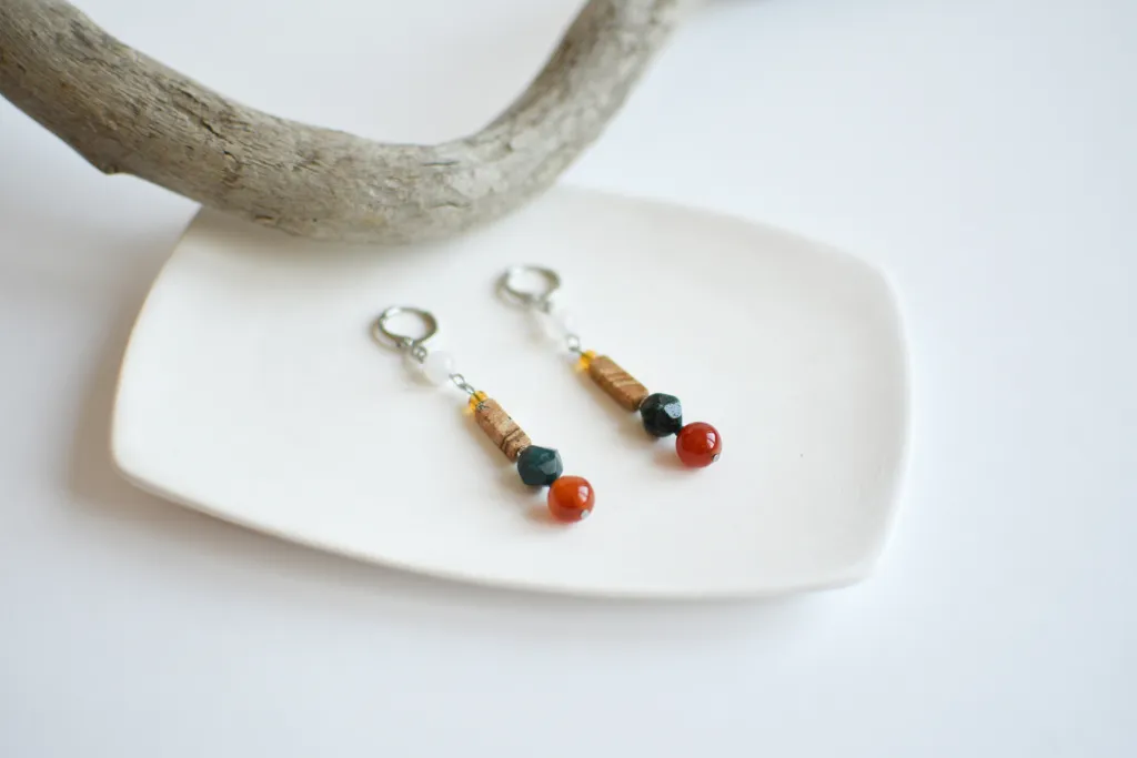 Серьги с яшмой и сердоликом