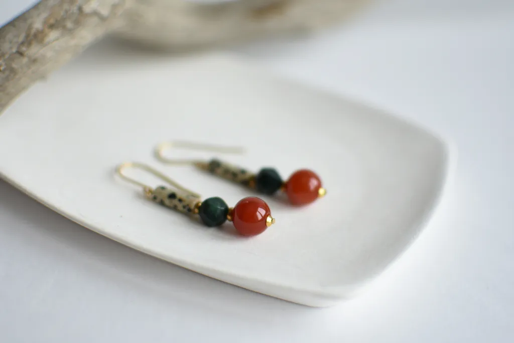 Серьги с сердоликом