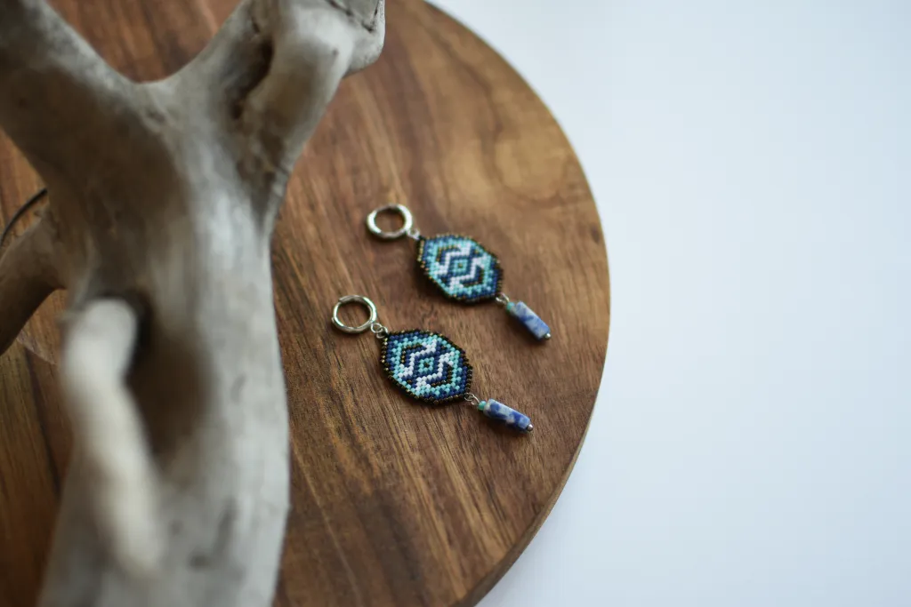 Серьги бирюзовые с содалитом