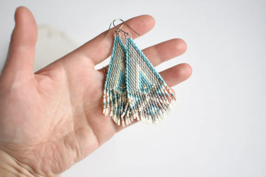 Бохо cерьги из бисера