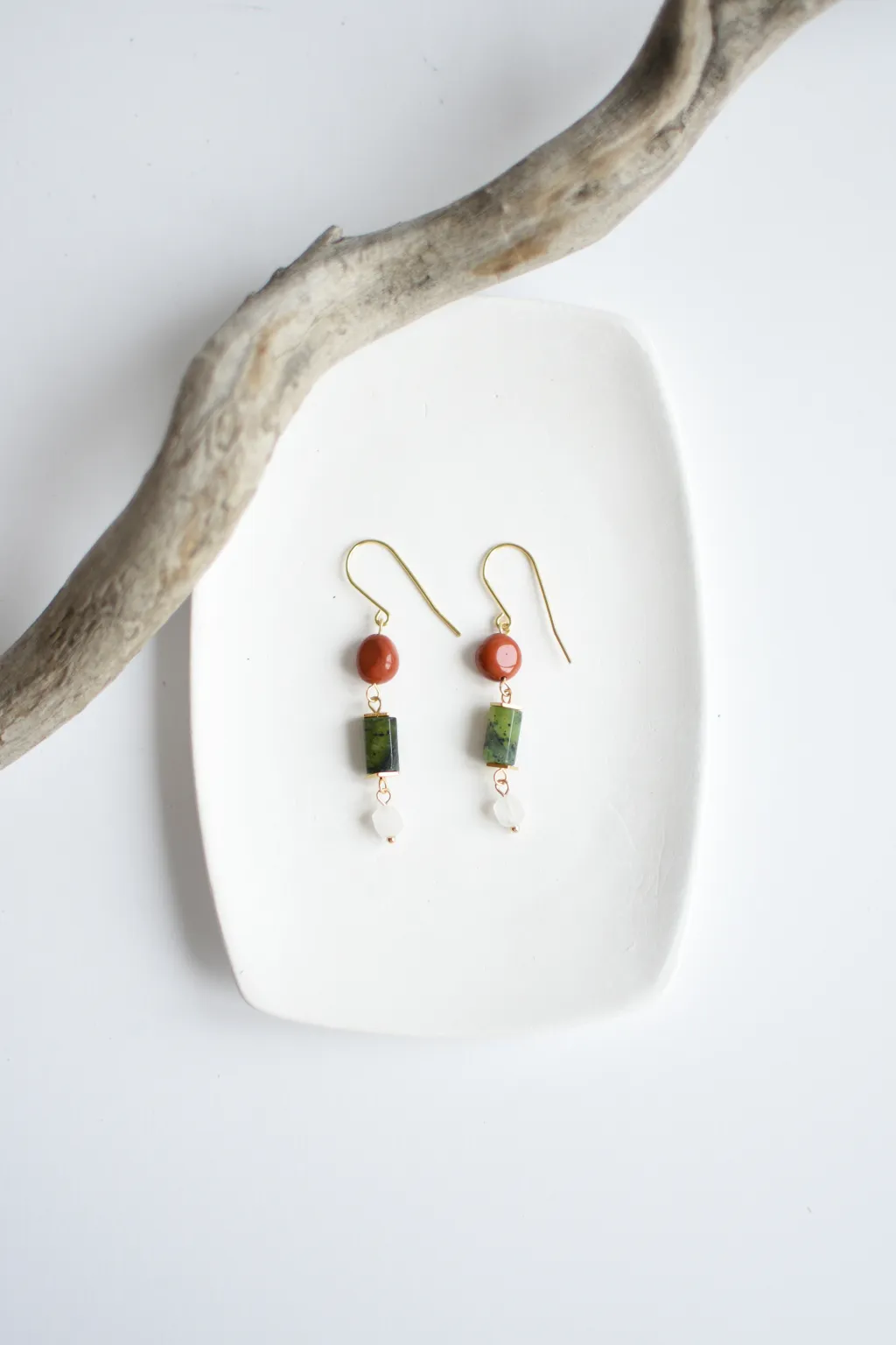 Серьги с серпентином