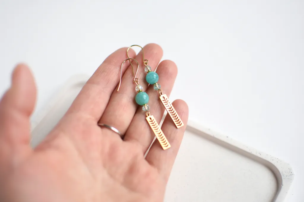 Серьги с амазонитом