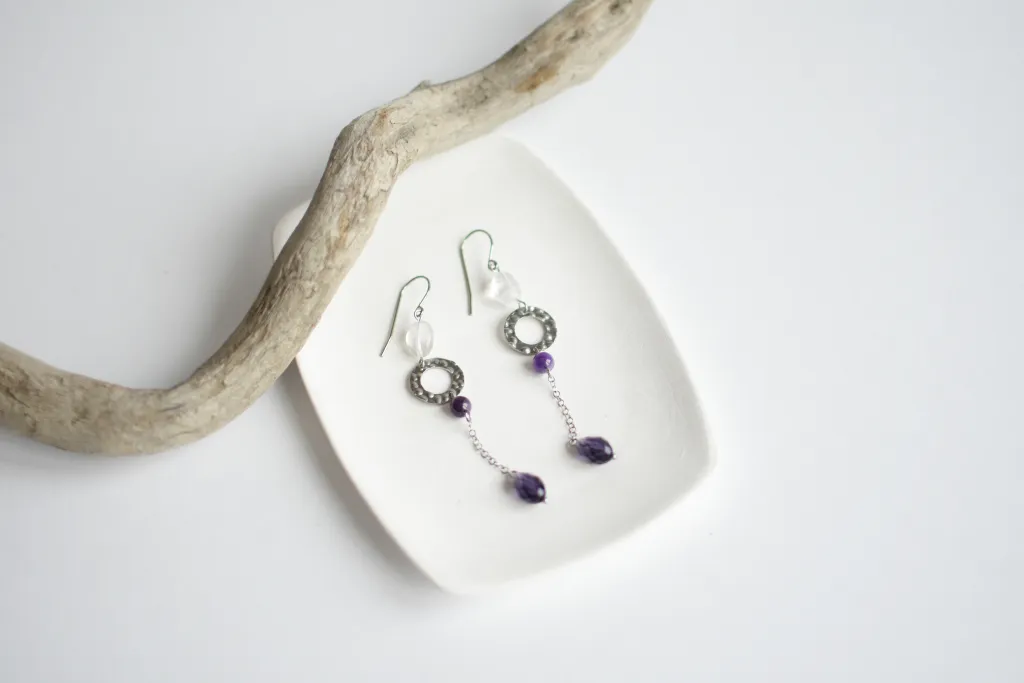 Серьги с аметистами