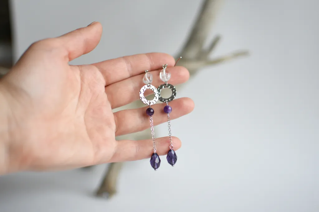 Серьги с аметистами