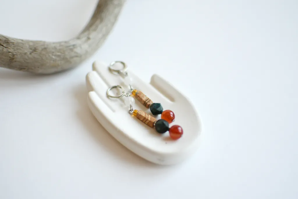 Серьги с яшмой и сердоликом