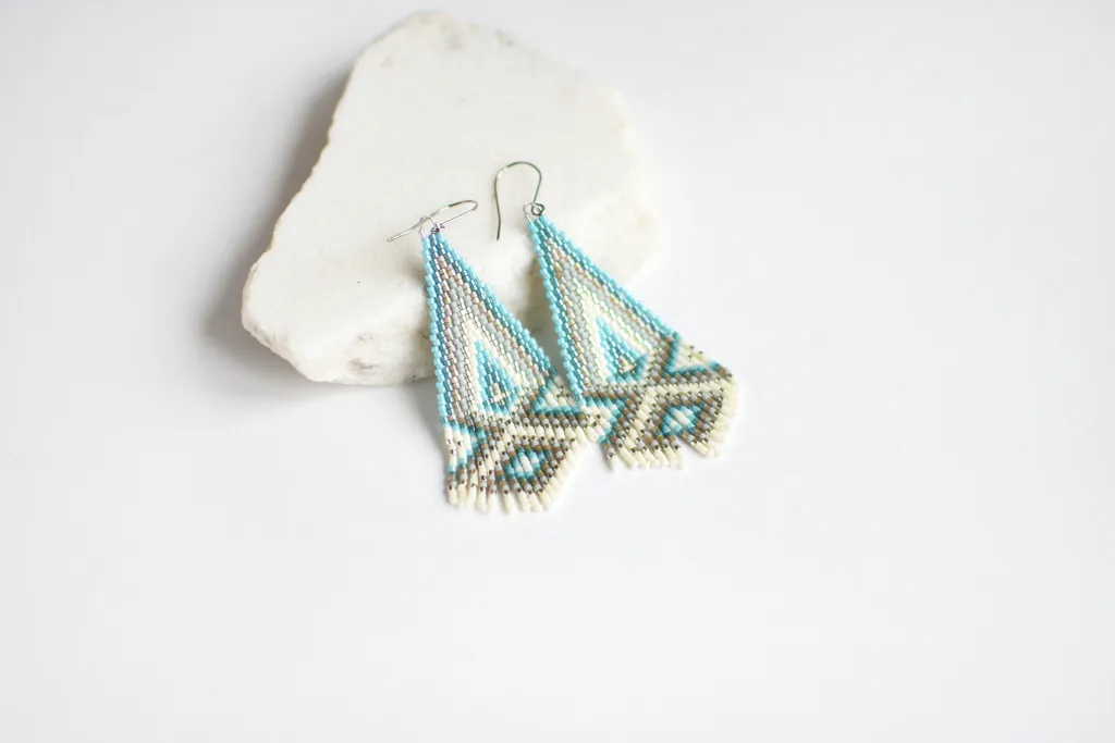 Бохо cерьги из бисера