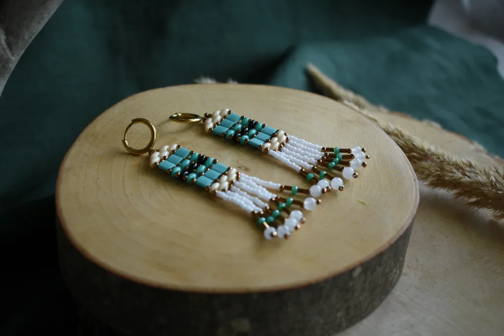 Бохо серьги из бисера