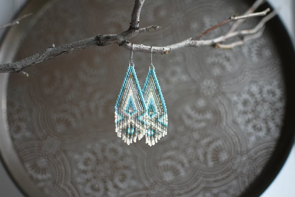 Бохо cерьги из бисера