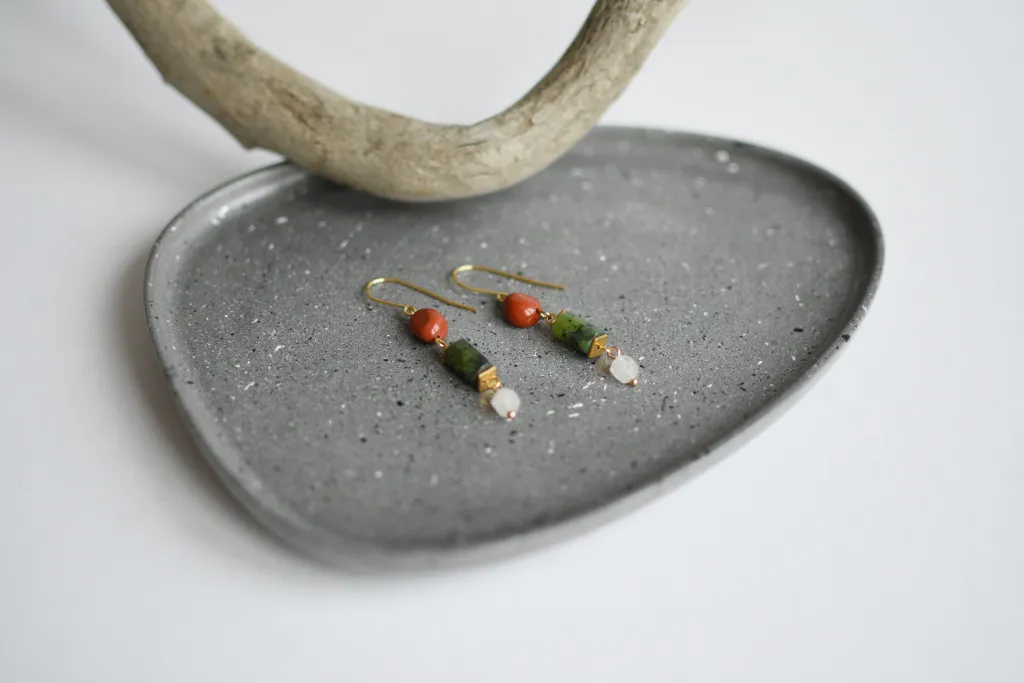 Серьги с серпентином