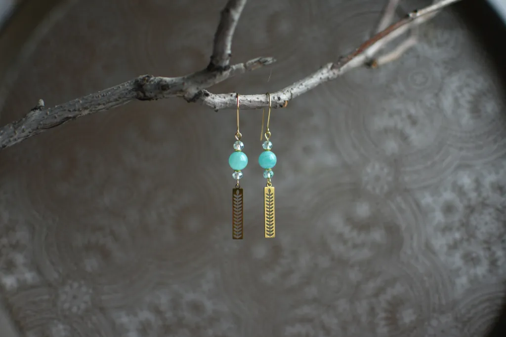 Серьги с амазонитом