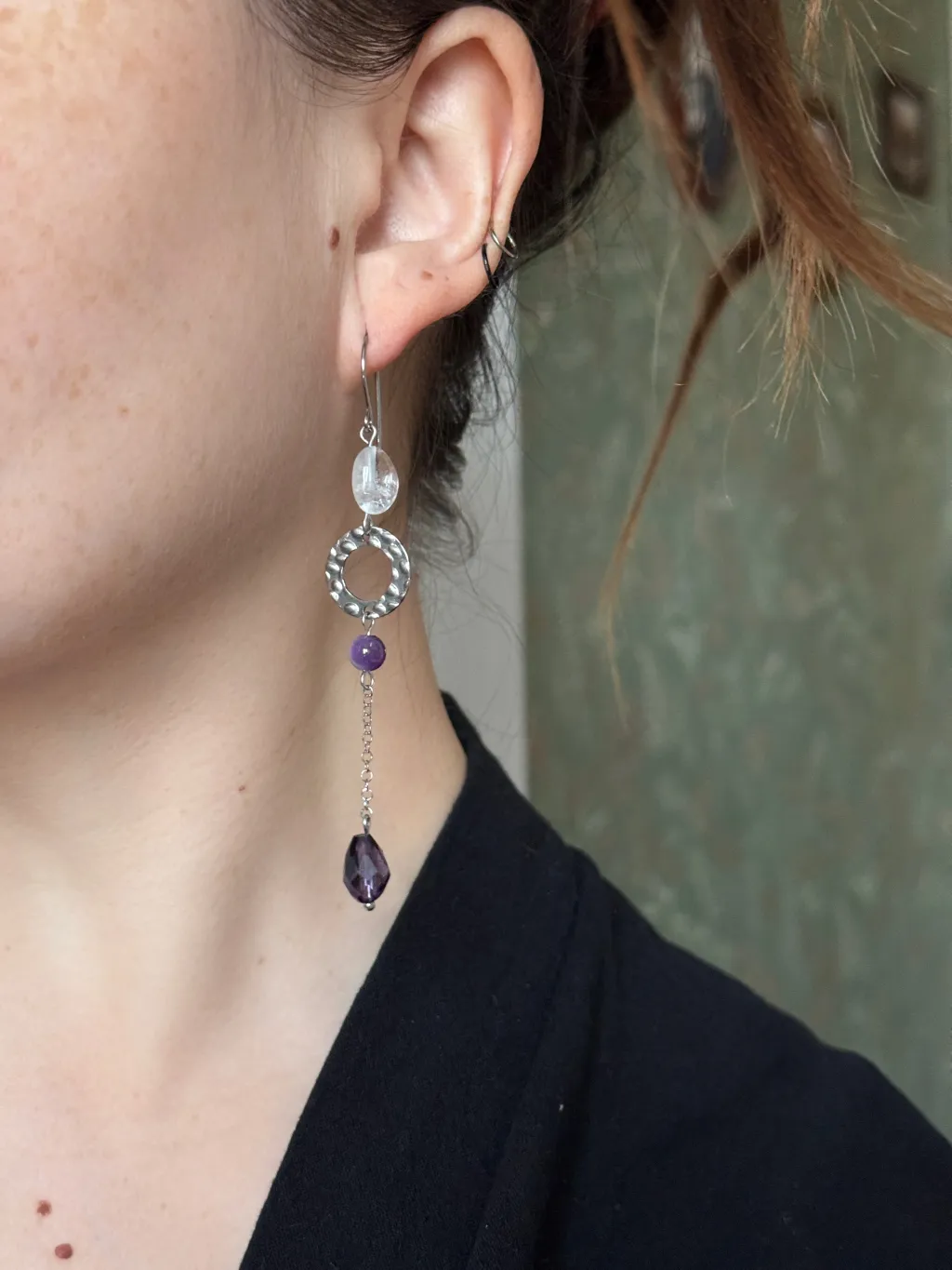 Серьги с аметистами