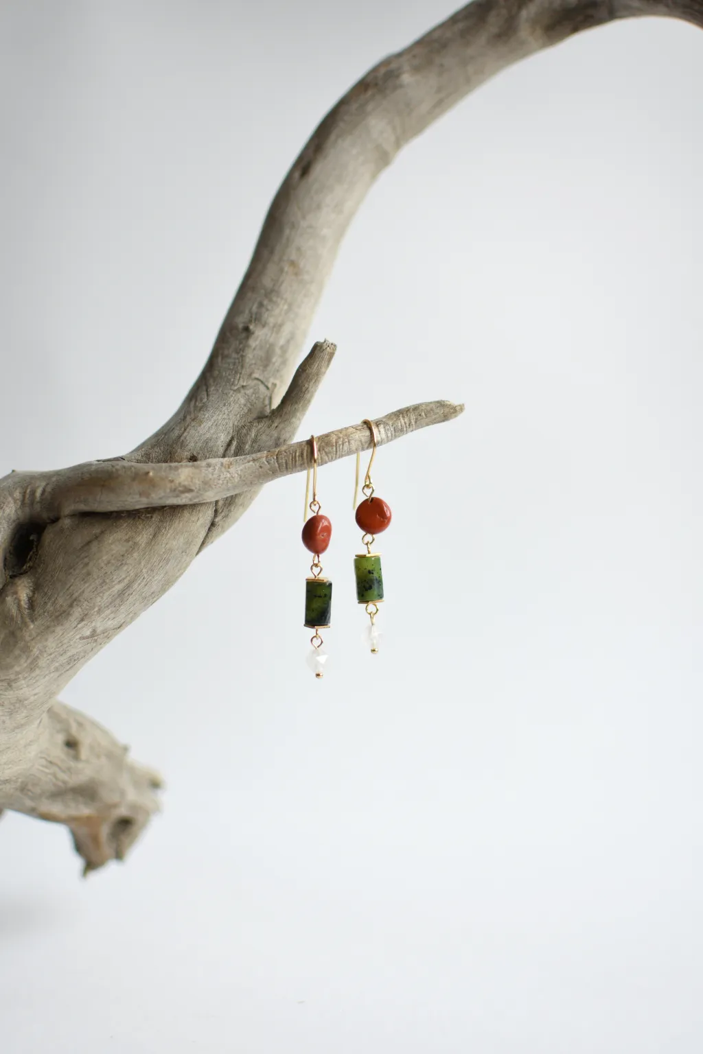 Серьги с серпентином