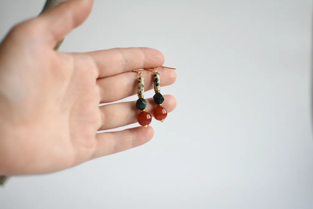 Серьги с сердоликом