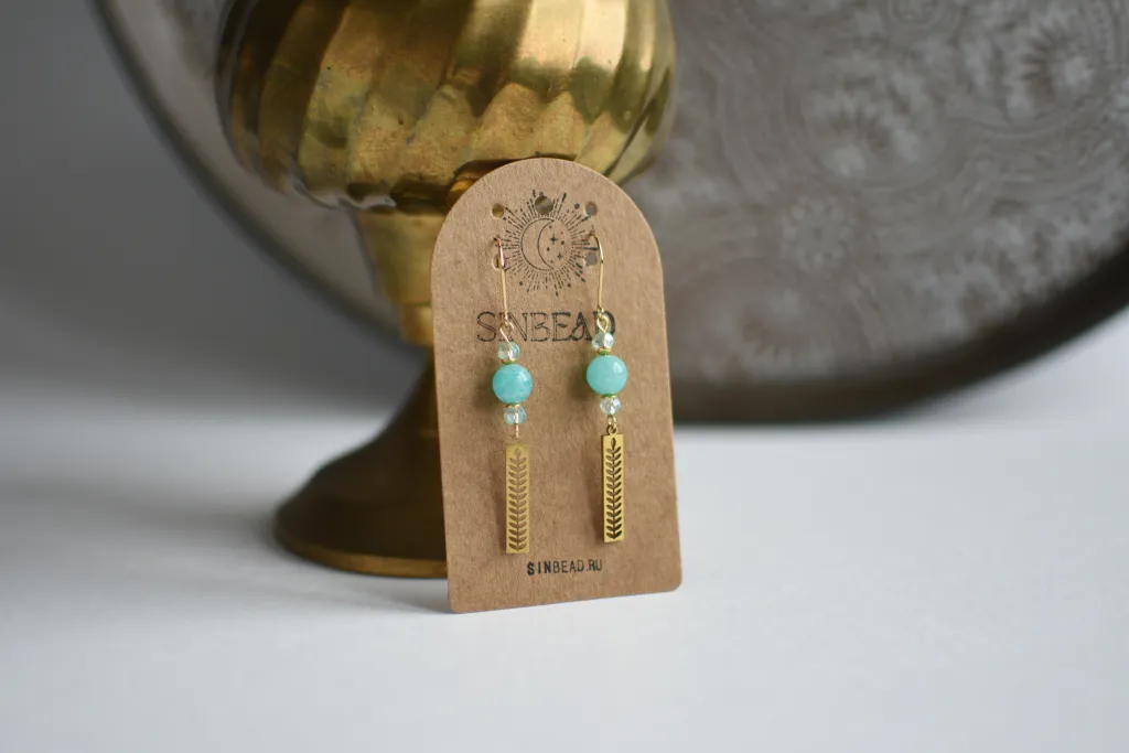 Серьги с амазонитом