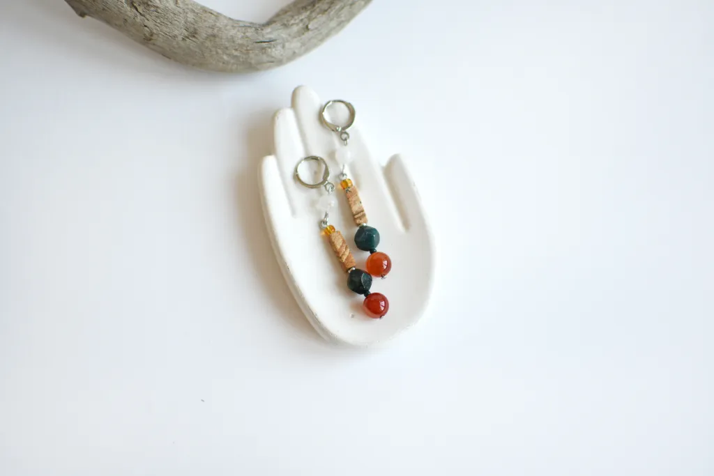 Серьги с яшмой и сердоликом