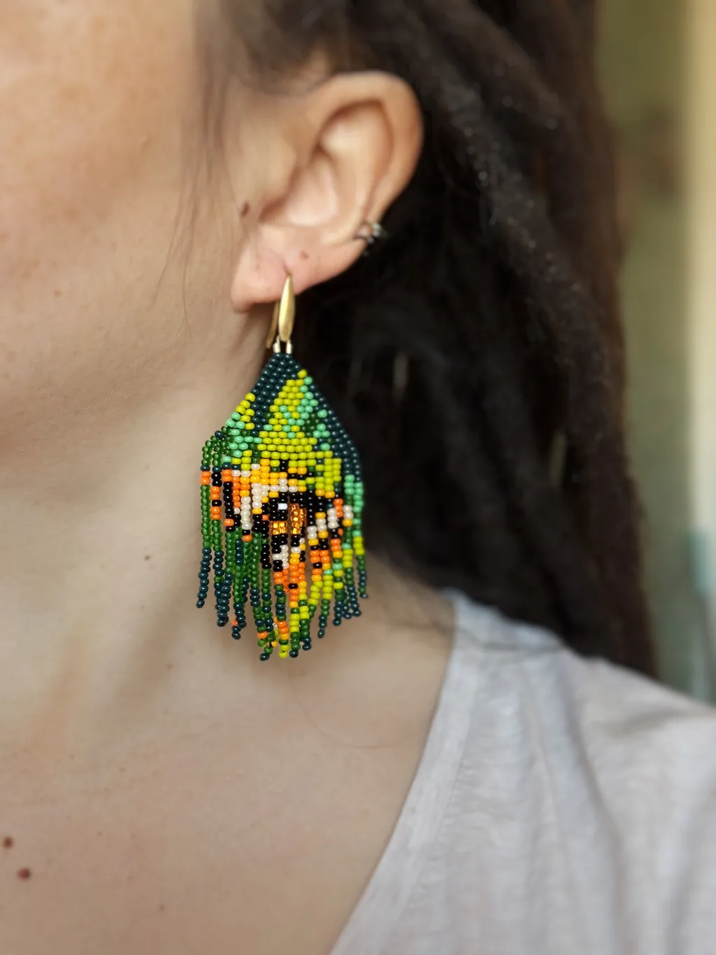 Серьги из бисера "В джунглях"