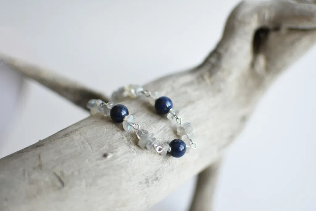 Браслет "Ночное небо" с лазуритом и лабрадором