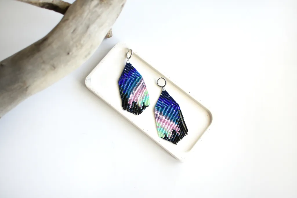 Серьги из бисера "Северное сияние"