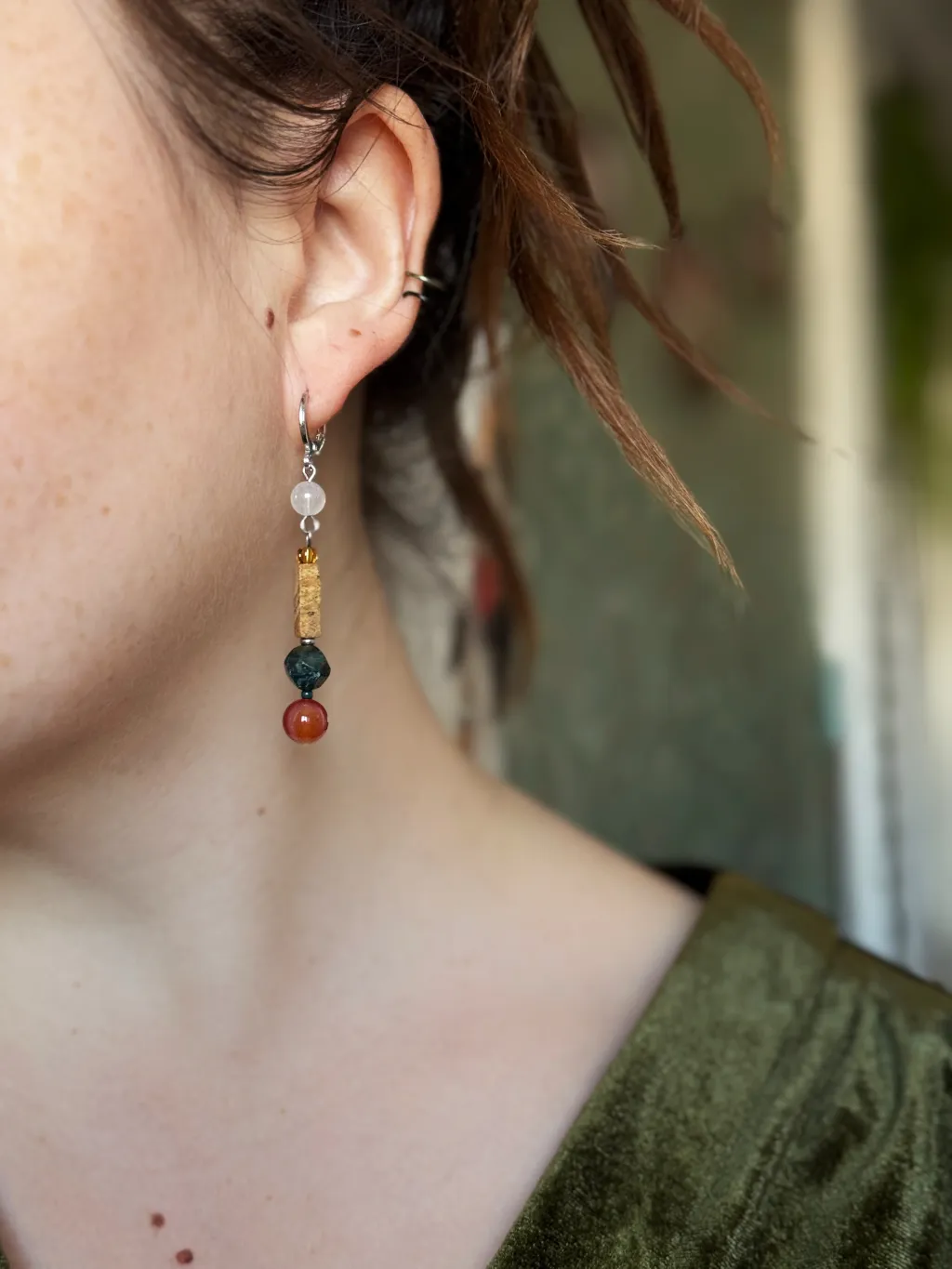 Серьги с яшмой и сердоликом