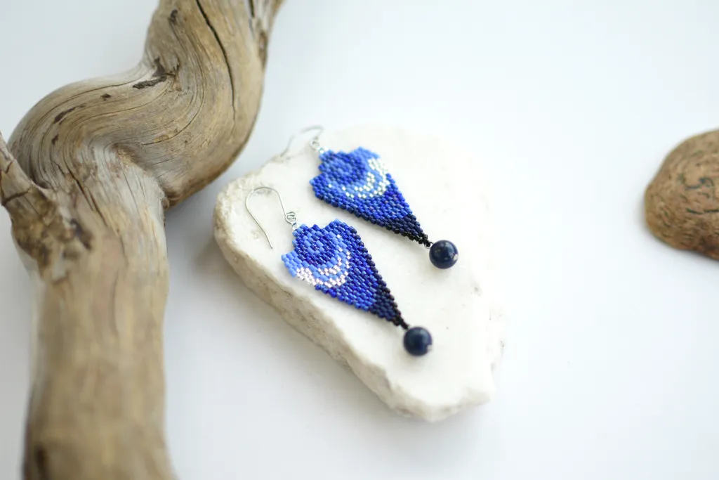 Серьги из бисера "Водоворот"