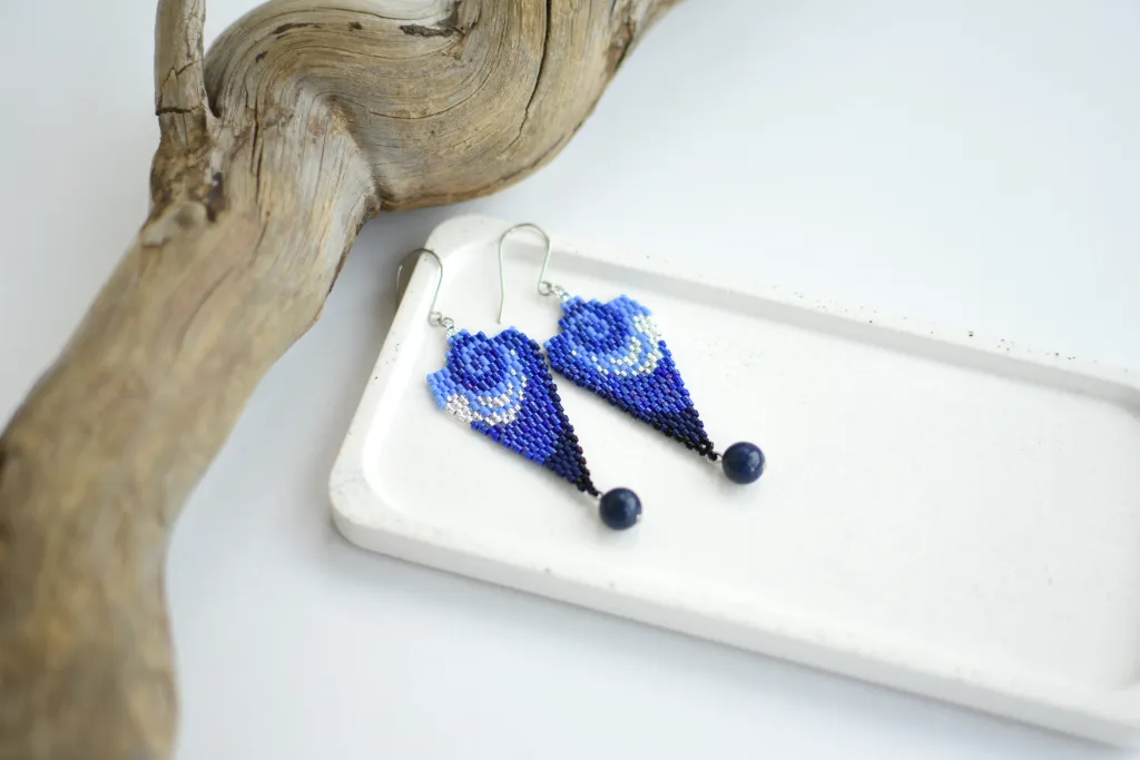 Серьги из бисера "Водоворот"