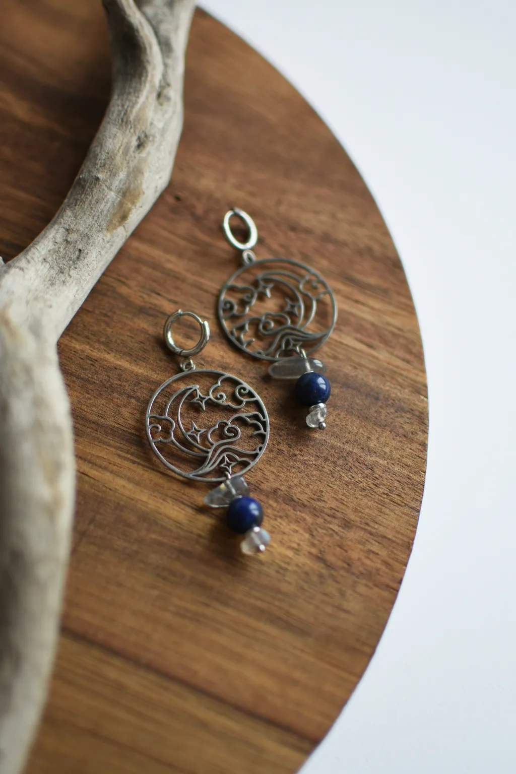 Серьги "Ночное небо" с натуральными камнями