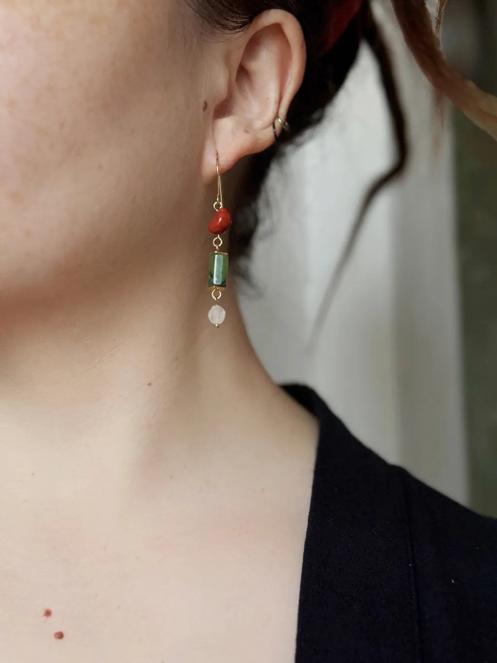 Серьги с серпентином