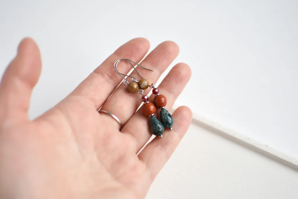 Серьги с яшмой