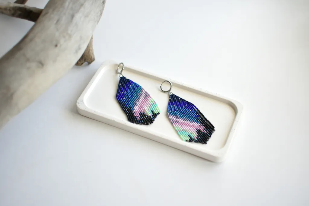 Серьги из бисера "Северное сияние"