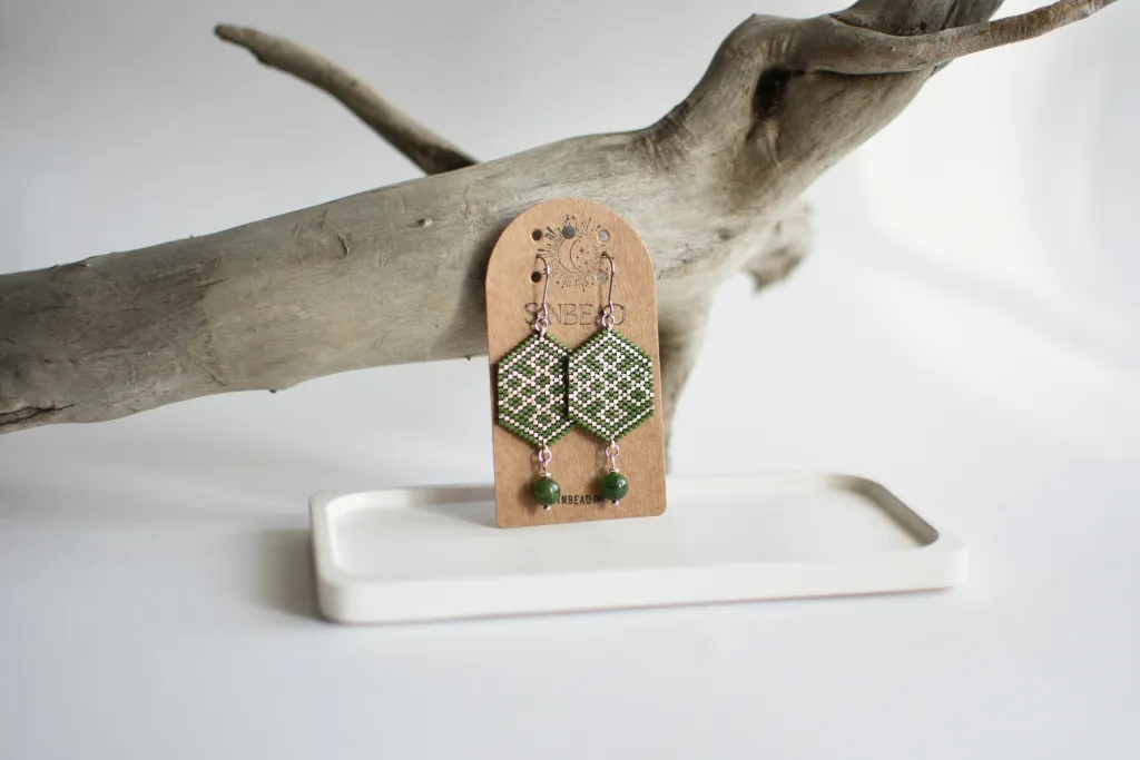 Серьги "Улзы" с нефритом